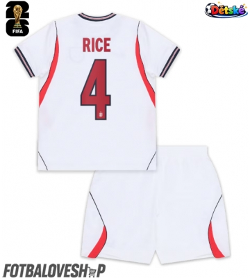 Anglie Declan Rice #4 Dětské Domácí Dres MS 2026 Krátký Rukáv (+ trenýrky)